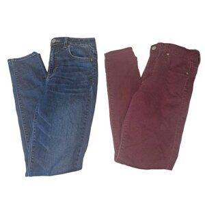 Aeropostale Womens Size 4 Blue Jeans Purple Pants Designed In NYC 26x28 LOT OF 2